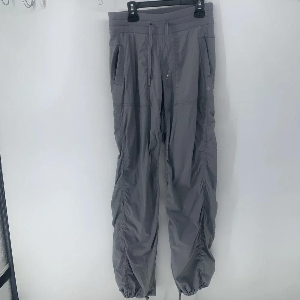 Lululemon Women's Pants Studio Ruched Gray  Size 4 Drawstring Hem Athletic